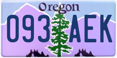 OR license plate 093AEK