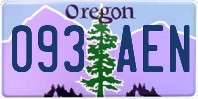 OR license plate 093AEN