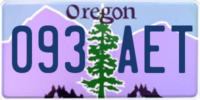 OR license plate 093AET