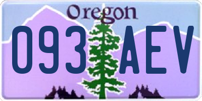 OR license plate 093AEV