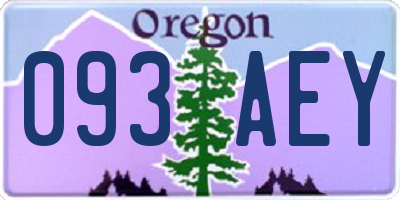 OR license plate 093AEY