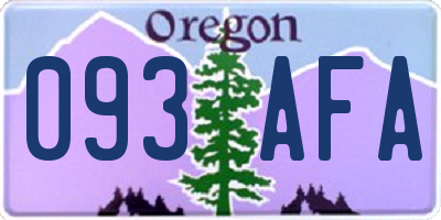 OR license plate 093AFA