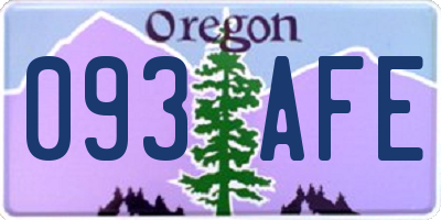 OR license plate 093AFE