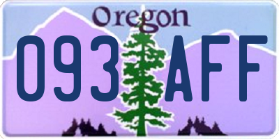OR license plate 093AFF