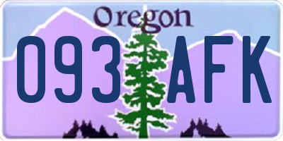 OR license plate 093AFK