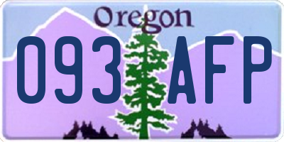 OR license plate 093AFP