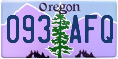OR license plate 093AFQ