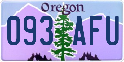 OR license plate 093AFU