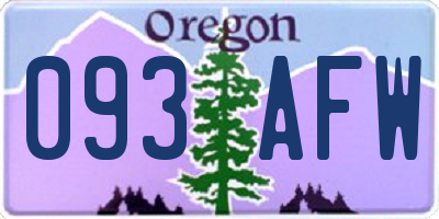 OR license plate 093AFW