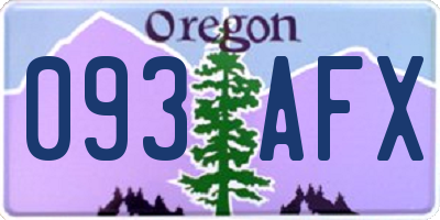 OR license plate 093AFX