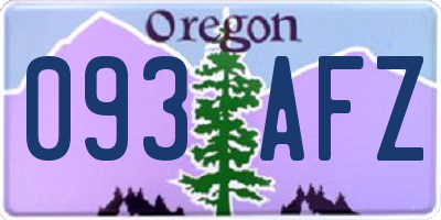 OR license plate 093AFZ