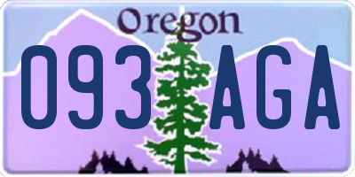 OR license plate 093AGA