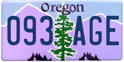 OR license plate 093AGE