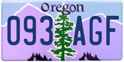 OR license plate 093AGF