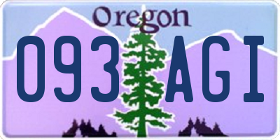 OR license plate 093AGI