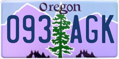 OR license plate 093AGK