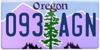 OR license plate 093AGN