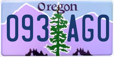 OR license plate 093AGO