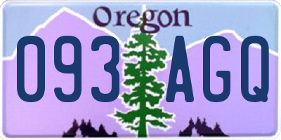 OR license plate 093AGQ