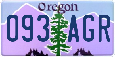 OR license plate 093AGR