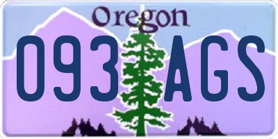 OR license plate 093AGS