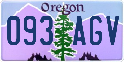 OR license plate 093AGV