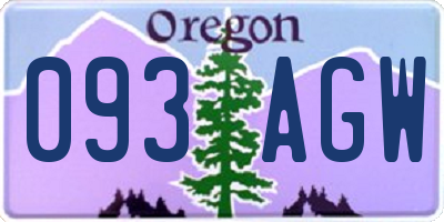 OR license plate 093AGW
