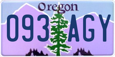 OR license plate 093AGY