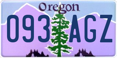 OR license plate 093AGZ