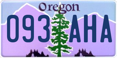 OR license plate 093AHA