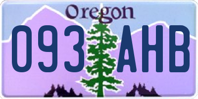 OR license plate 093AHB