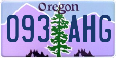 OR license plate 093AHG