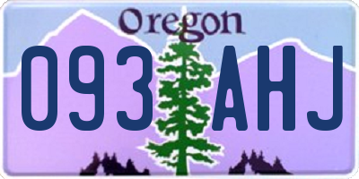 OR license plate 093AHJ