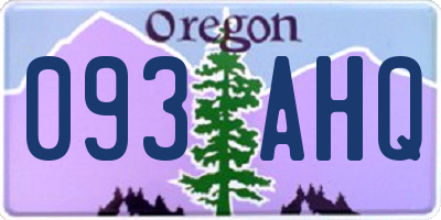 OR license plate 093AHQ