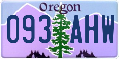 OR license plate 093AHW