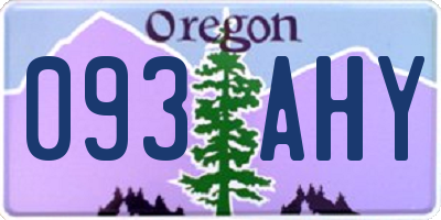 OR license plate 093AHY