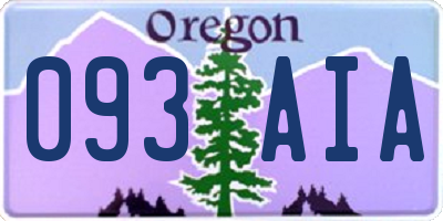 OR license plate 093AIA