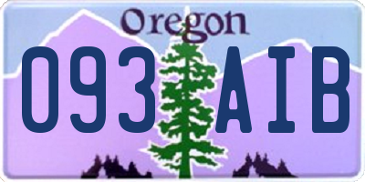 OR license plate 093AIB