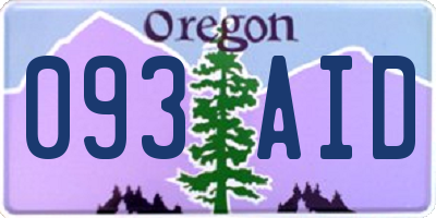 OR license plate 093AID