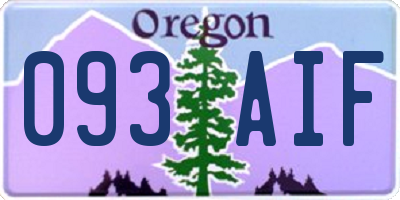 OR license plate 093AIF