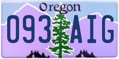 OR license plate 093AIG