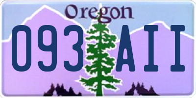 OR license plate 093AII
