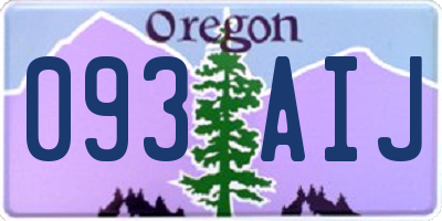 OR license plate 093AIJ