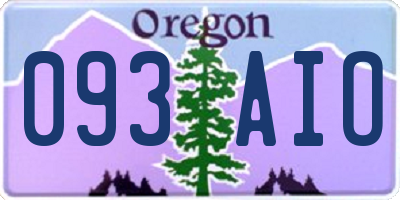 OR license plate 093AIO