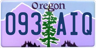 OR license plate 093AIQ