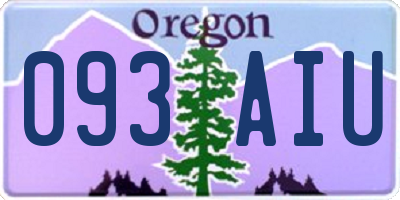 OR license plate 093AIU