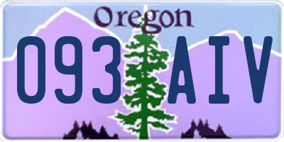 OR license plate 093AIV