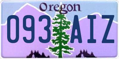 OR license plate 093AIZ