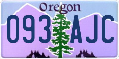 OR license plate 093AJC