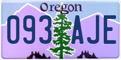 OR license plate 093AJE